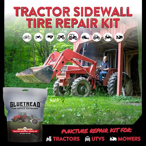 GlueTread Tractor Sidewall Tire Repair Kit, Off Road Tire Patch Kit, Mower