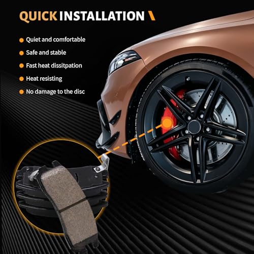 D698 Rear Ceramic Brake Pads Kit Fit For Buick Century 1997-2005, For LaCrosse 2008-2009, For Regal 1997-2004, For Rendezvous 2002-2007, For Chevrolet Impala 2000-2010 - size: HZ698