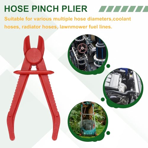 HARFINGTON 2pcs 10" Hose Pinch Pliers Plastic Hose Multi-Functional Red - size: 10 Inch