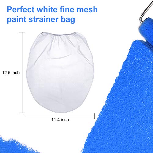 Boao 30 Pieces Paint Filter Strainer Bags White Fine Mesh Paint Strainer Bags Elastic Top Disposable Bucket Filter for Painting, Gardening, Plant Protection (1 Gallon) - size: 1 Gallon