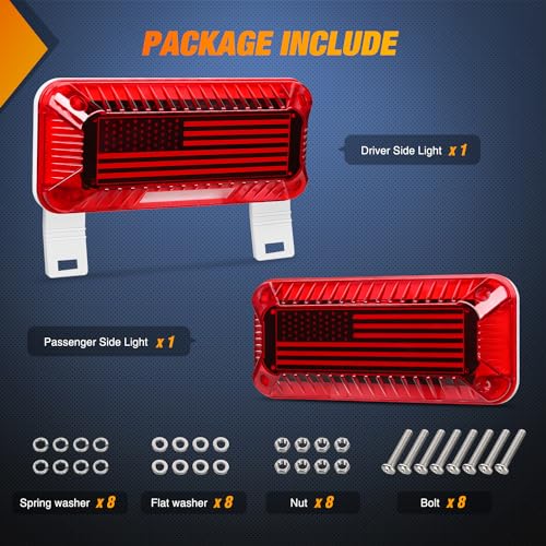 Nilight RV Tail Light 2PCS 72 LED Red White Tail License Plate Lights - color: RV Tail Light 72LED 2PCS