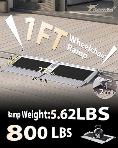 FACHNUO 1 FT Wheelchair Ramps for Doorways, Seamless Threshold Ramp - size: 1FT
