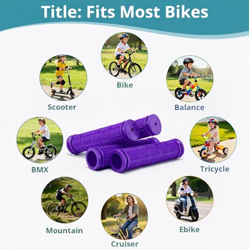 CHUNZEXI 4 PCS Rubber Bike Handlebar Grips - color: Purple