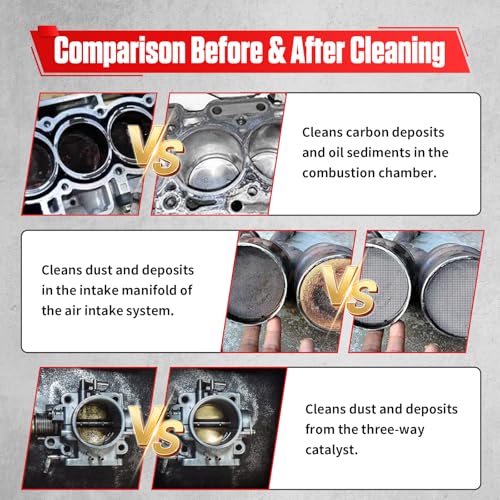 PLAYOCCAR Fuel Injector Cleaner Kit 35 fl oz 150PSI Non-Dismantling 40PCS - size: C100