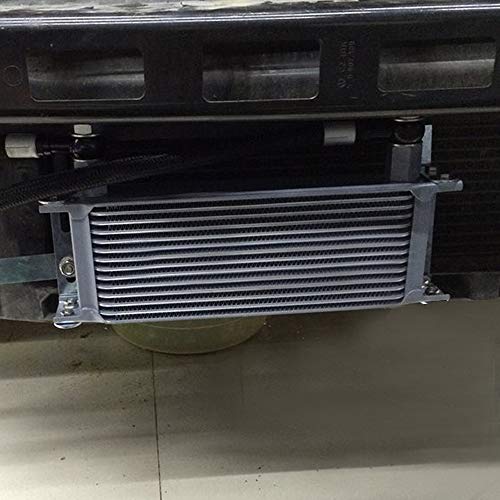 NEW 19Row AN10 Universal Engine Transmission Oil Cooler Kit with Filter Adaptor Hose End,Silver