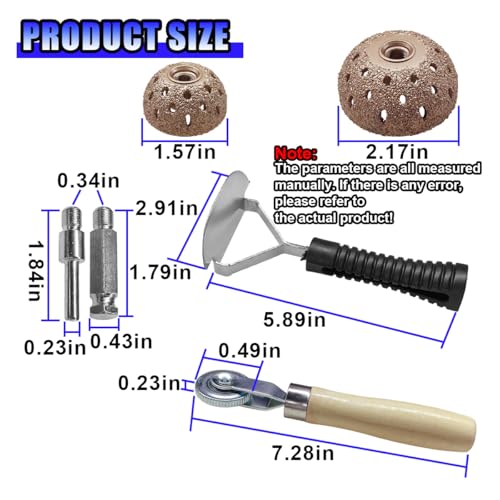 Car Tire Repair Patch Tool Kit, 42mm 55mm Tungsten Steel Buffing Wheel with Tire Patch Roller Scraping Cutter, Auto Wheel Grinding Polishing Accessories Repair Tools, Tires Buffer Tool for Car Truck