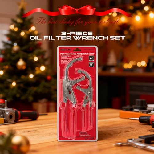 Oil Filter Wrench Set, 9" & 12" Adjustable Oil Filter Pliers, Heavy-Duty Oil Filter Removal Tools for Cars, Trucks, Motorcycles, Slip-Free Jaw Design - style: 9" & 12"