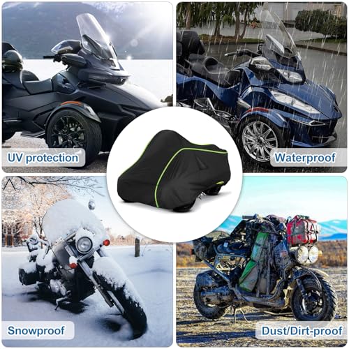 for Can-Am Spyder RT Full Cover 2010-2019, 420D Heavy Duty Waterproof Cover - size: for Can-Am Spyder RT 2010-2019