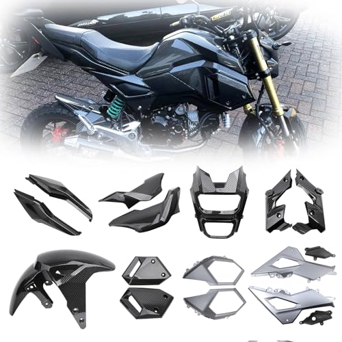 Mokuo Motorcycle Carbon Fibre Fairing Kit in ABS Material Compatible with Honda Grom Msx 125 SF 2017-2020 - style: Carbon Fibre