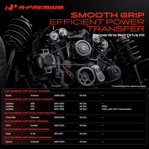 A-Premium Engine Serpentine Belt Drive Kit w/Tensioner & Idler