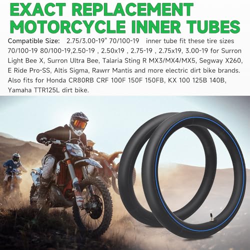 2.75/3.00-19 Motorcycle Heavy Duty Tire Inner Tube 70/100-19 Inner Tire - size: 2.75/3.00-19" 1pc