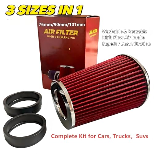 3”3.5“4”Car Cold air intake filter High Flow Filter Fits Cars Trucks SUVs - size: 76mm 90mm 101mm 3 Inch 3.5 Inch 4 Inch