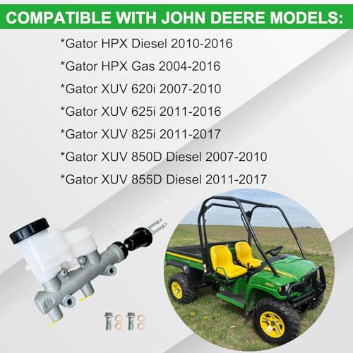 Brake Master Cylinder Compatible with John Deere Gator XUV HPX 620i 625i 825i 850D 855D Diesel Gas 2004-2017 OEM # AM143852