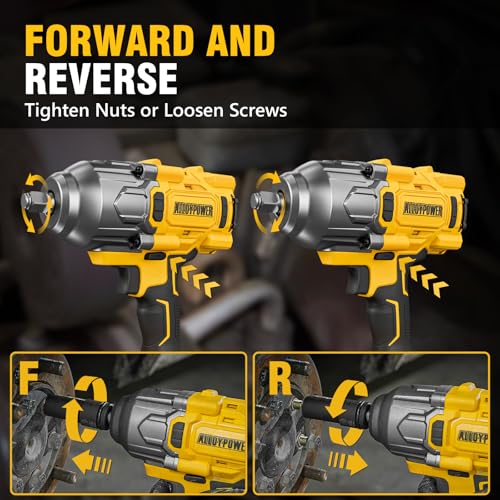 1500 FT-LBS(2000N.M) Cordless Impact Wrench, 1/2" High Torque - size: 1500Ft-lbs /2x Battery