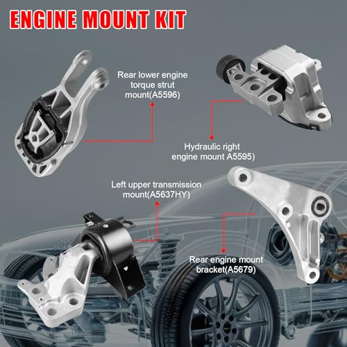 4Pcs Engine Motor Mount Trans Mount Fit for Chevrolet Trax 2013-2016 L4 - size: 2013-2016 for Chevy Trax L4-1.8