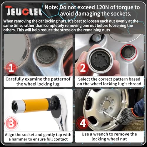 V Wheel Locking Nut Key for Audi, Socket OD 27mm - ID 25mm - size: Socket V