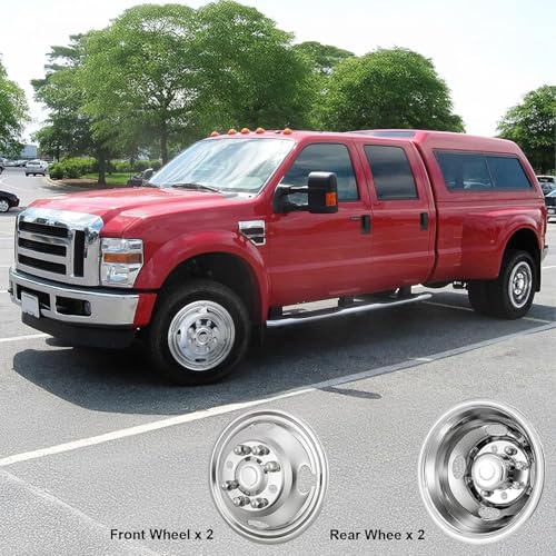 CIRONBOW 16" 8 Lug Wheel Simulators,Stainless Steel,with Bolt Kit Fit for Pick-up Trucks Vans RV Hub Caps Rim Skin Chrome Cover Parts ;E350/E450 1992-2016/2018-2021(2017 not Fit) - size: 16" 8 Lug for E350/E450 1992-2016/2018-2021