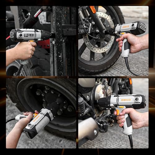 Electric Impact Wrench:DEKOPRO 4A Corded Impact Wrenches, 3600 RPM Electric Impact Driver Gun with 4 Sockets for Automotive & Equipment Maintenance