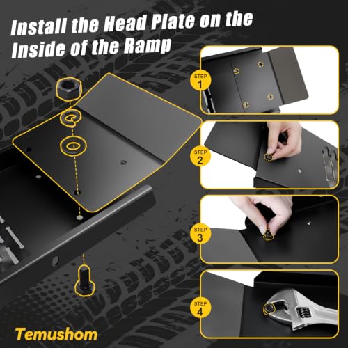 Temushom 83" Black Series Folding Truck Ramps, 1000 Lbs Capacity, 2 Pcs - size: Black-83'' L-Usable Height: under 30''