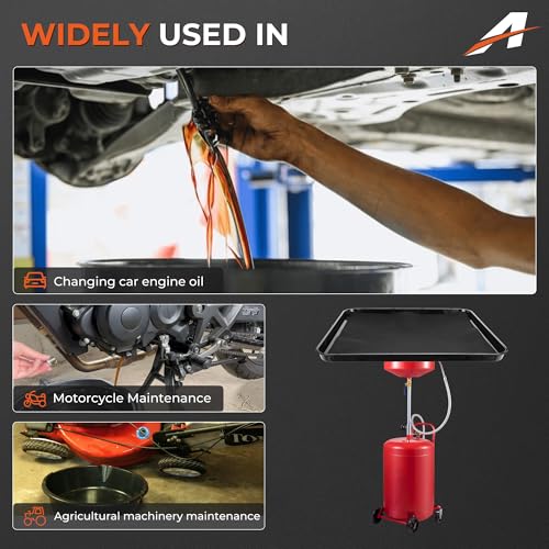 17892 2Pcs Transmission Drain Pan with 6Pcs 22'' Inch Oil Drain Splash Pads, Universal Fluid Drain Funnel Compatible with 87031 87032, High Capacity for Oil, Coolant & Fluid Change - size: 17892-2