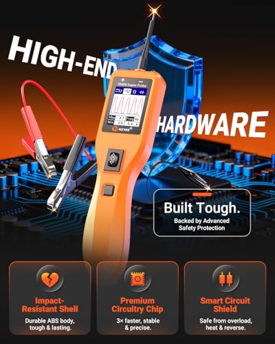 KZYEE KM06 Automotive Circuit Tester, Power Circuit Probe - color: Amber Orange