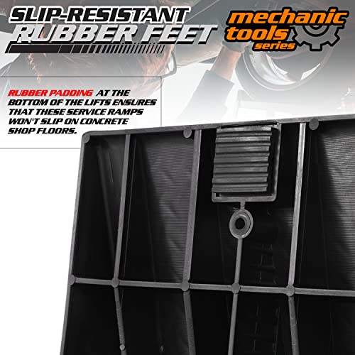 M-AUTO Vehicle Ramp Set of 2 Universal Drive-On 2-Stage Incline Ramps, 2.5 Ton (5000 lb) Lifting Capacity, Nestable & Portable Auto Service Ramp