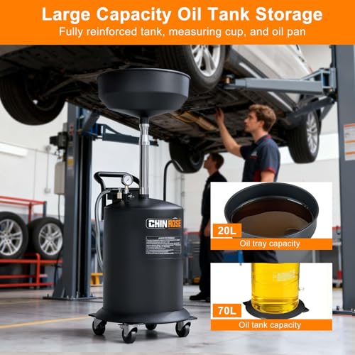 Waste Oil Drain Tank, 18.5 Gallon Oil Drain Container - size: Black 18.5 Gallon