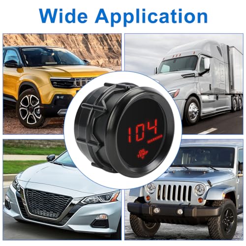 Oil Temp Temperature Gauge Meter Kit 104-302℉ 2" 52mm DC12V Temp Gauge - size: Oil Temp Gauge