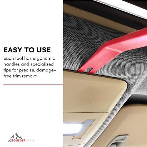 Tresalto Auto Trim Removal Tool Kit (No Scratch Plastic Pry Kit), Door Panel Removal Tool, Car Clips, Push Rivets, Molding, Dashboards, Interior Trim Tools, Red - color: Red, size: 5 Pack