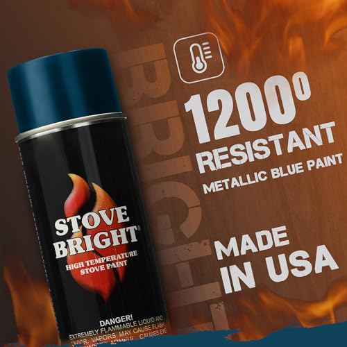 Stove Bright 8105 High Temp Spray Paint, Metallic Blue, 12 Oz, 1200°F