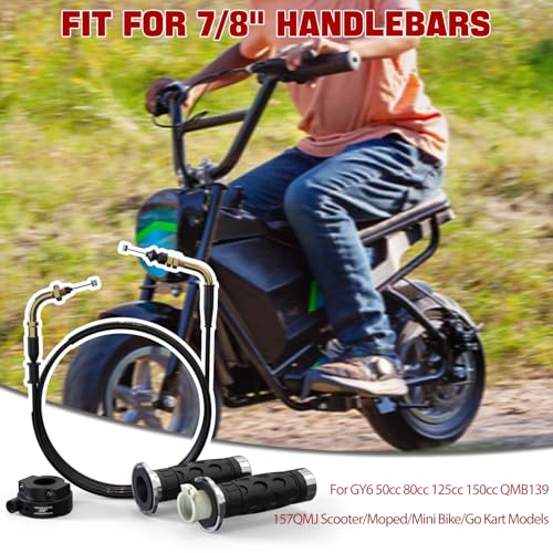 1PZ 7/8" Twist Throttle Grip Set w/ 78" Cable for GY6 QMB139 157QMJ Scooter