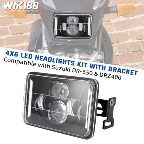 4x6 LED Headlights Kit with Bracket for Suzuki DR-650 & DRZ400