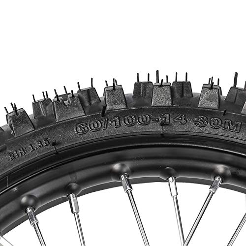 60/100-14 Front & 80/100-12 Rear Disc Brake Wheel Rim Tires With 15 Bearing for Pit Dirt Bike