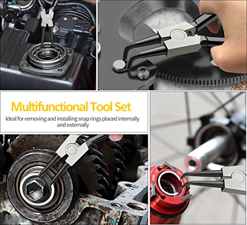 2pcs 7in Snap Ring Pliers, 5/64in Tips - color: 2pcs 90° Regular Tip Snap Ring Pliers
