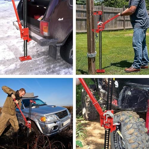High Lift Farm Jack - 60" Ratcheting Off Road Utility Jacks with 7000 Lbs Capacity,Eavy-Duty Farm Jack Bumper Jacks for Tractor,Truck.Red