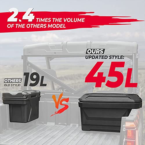 KEMIMOTO UTV Bed Storage Box, 45.3L/11.9GAL Large Capacity Cargo Box - style: Passenger Side