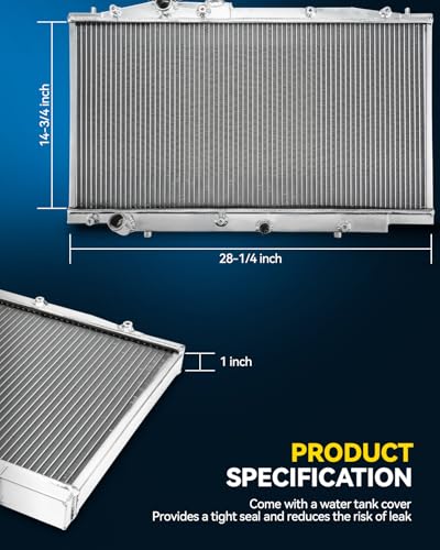 PHILTOP CU2571 All Aluminium Engine Core Radiator Compatible with 2003-2007 Accord 3.0L GAS - size: Accord 3.0L