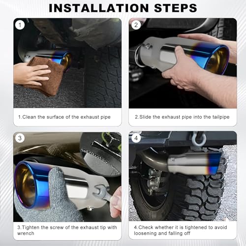 Mupera 1.5"-2.5" Exhaust Tip Adjustable, 4" Outlet, 9" Long - size: 1.5-2.5" Inlet 4" Outlet 9" Length B Silver