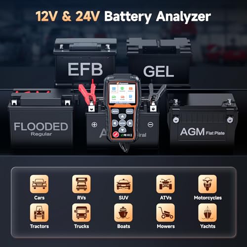 FOXWELL BT705Plus Car Battery Tester 24V 12V Load Tester, Alternator Tester