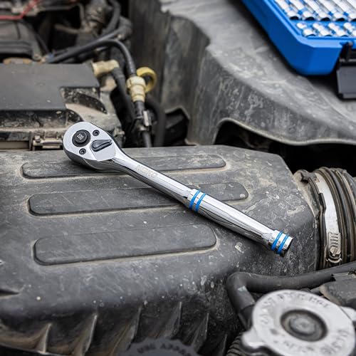 NEIKO 3/8 Inch Ratchet Wrench, 100-Tooth Reversible, 3.6 Degree Swing, Quick Release, 8" Long Handle, Silver Chrome Vanadium Steel - size: 3/8" Drive, style: Ratchet