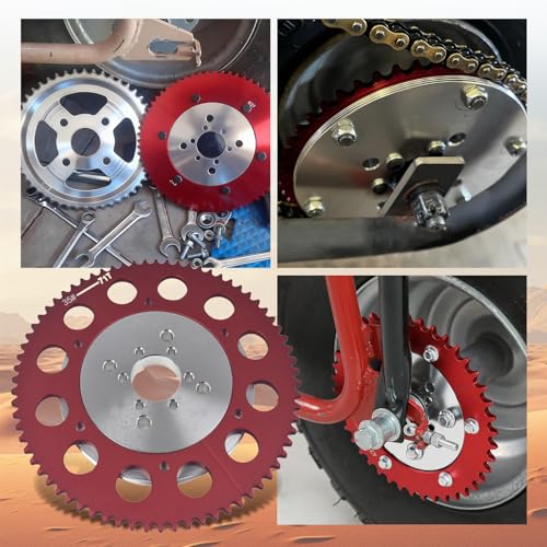 #35 Chain 71T Split Sprocket with Adapter Universal for 80cc 105cc Monster Moto B212 TrailMaster MB200 Baja Doodlebug Motovox 212cc Go Kart Mini Bikes Silver - size: 71 tooth, style: Silver