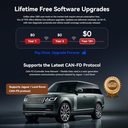 iCarsoft LR V3.0 2026 Ver Bidirectional OBD2 Scanner for Most Land Rover/Jaguar from 1996-2025 Full Systems Diagnostic Scan Tool 36 Services 118 Graphic Data Engine Transmission ABS Car Code Reader - style: All Systems for Land Rover