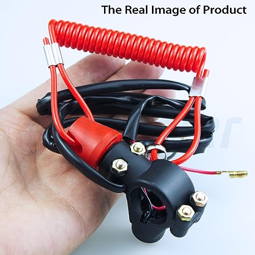 Kill Stop Switch 2 Wires On Off Aftermarket Replacement Parts Compatible for 50cc 70cc 90cc 110cc 125cc 150cc 200cc 250cc ATV Dirt Bike Go Kart Pit Bike.
