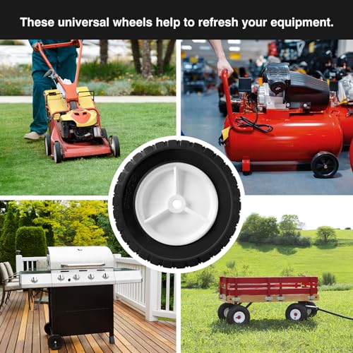 72-108 Wheels Replaces for Oregon, 8 Inch Universal Wheels Tires Compatible with Craftsman AYP MTD Lawn Mower, Radio Flyer Wagon, BBQ Grill, Hand Truck, and Lawn Sprayer