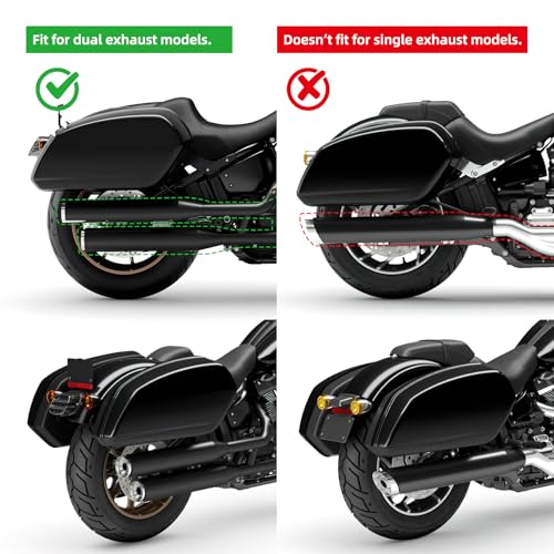 TCMT Hard Saddlebags Fit For Harley Low Rider ST FXLRST 2022-2024 El Diablo FXRST 2022 Motorcycle Gloss Black - color: Black Set A, size: Fit For Lower Rider ST
