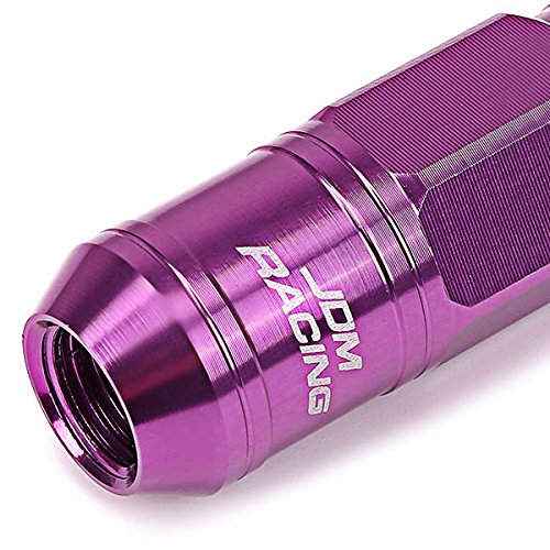 Auto Dynasty M12 x 1.5 Open End Design 16-Piece Aluminum Alloy Wheel Lug Nuts + 4 x Lock Nut + 1 x Lock Nut Key (Purple) - color: Purple