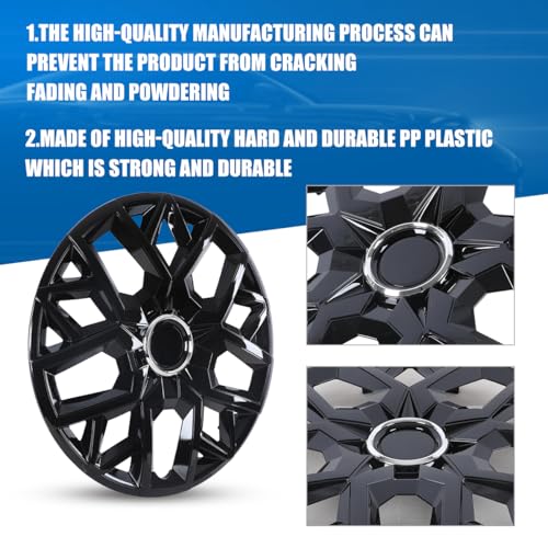 Winjet 17 Inch PP Material Premium Universal Hubcaps,Wheel Cover Replacement R17 Hub Caps,Auto Tire Replacement Exterior Cap Snap On Car Truck SUV(17 Inch,Black Lacquer,Set of 4) - color: Black Lacquer(5181-BL-17), size: 17 inch