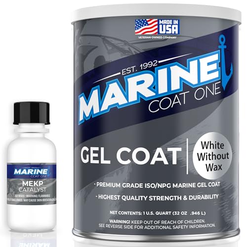 Gel Coat, White Without Wax with MEKP Catalyst - style: Quart, without Color Pigments
