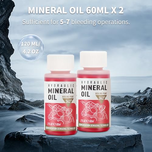 High Performance Bike Brake Mineral Oil - 120ml/4oz - Ideal for Shimano and Tektro Hydraulic Brake Systems, Brake Fluid for MTB/Road Bicycle Hydraulic Disc Brakes