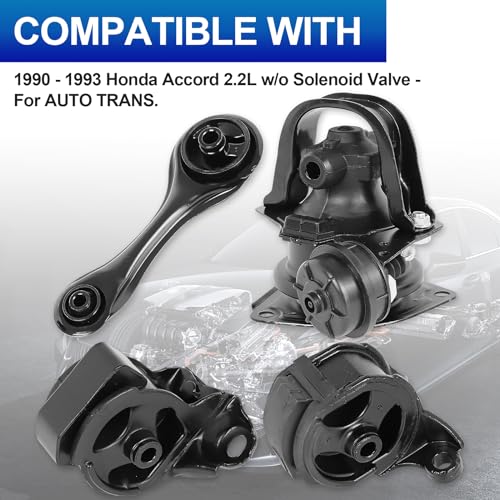 4-Pc Engine Motor Mount Kit Compatible with 1990-1993 Accord 2.2L - size: 1990-1993 Honda Accord L4 2.2L Set of 4